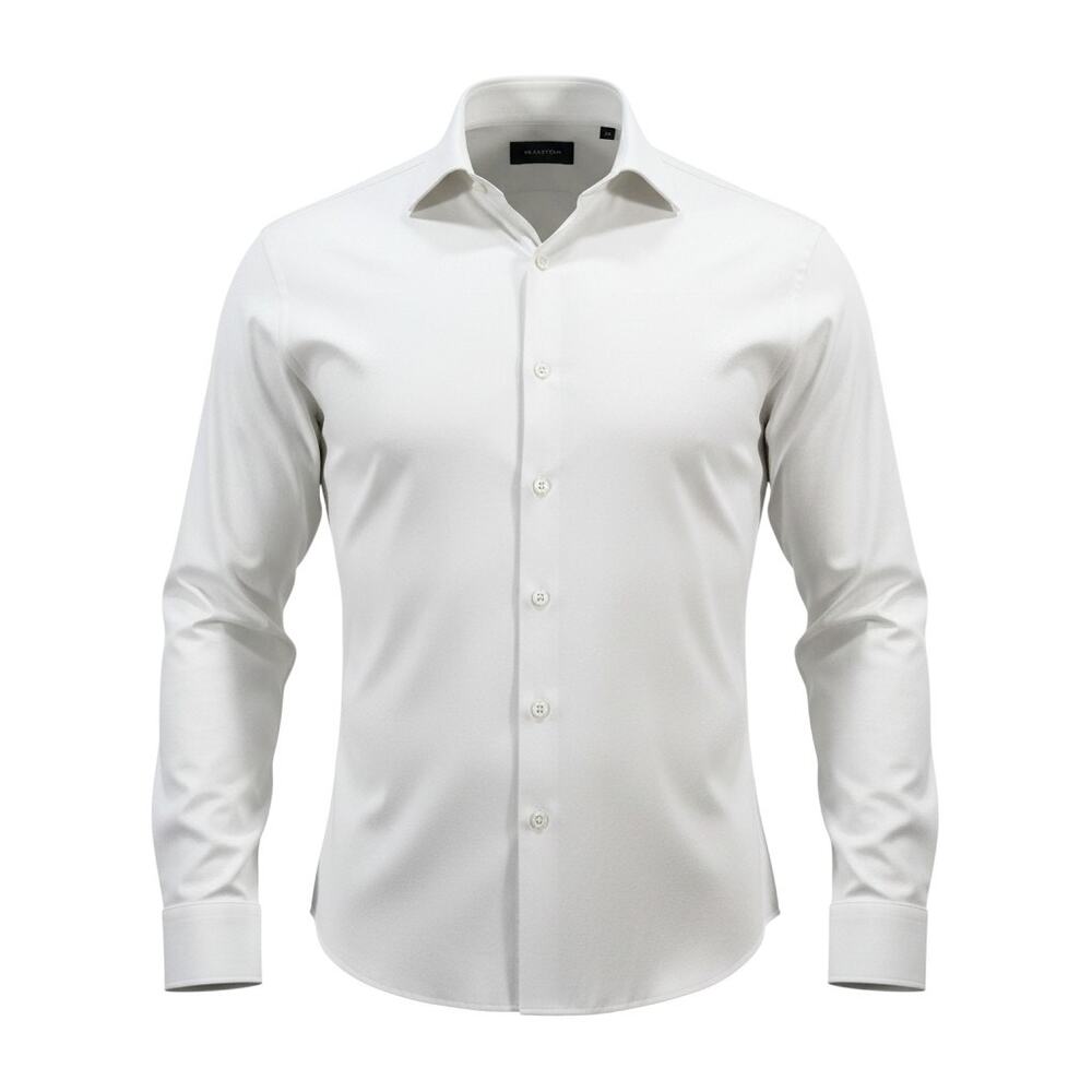 Bugatchi 8 Way Stretch White Dress Shirt XL Long Sleeve Button Up Mens